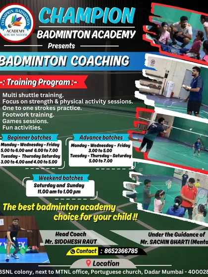 Ready to become a champion? Our training programs are designed for all skill levels, featuring multi-shuttle training, footwork drills, and physical conditioning. We offer beginner, advanced, and weekend batches at our Dadar center.