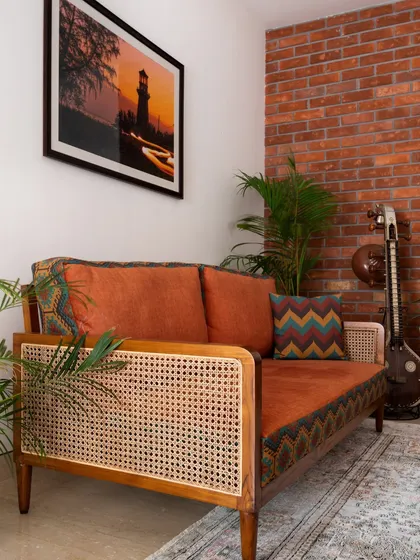 The Ramaniyam collection, a result of a deep collaboration with one of our earliest clients. This project includes a lounge sofa, tile-inlay center table, TV unit, dining set, and a statement console, all designed to reflect the client's cultural roots.