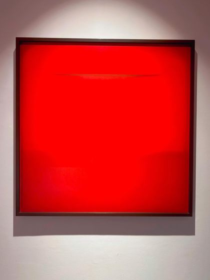 A powerful red canvas from the 'Transience' exhibition by Vipeksha at Bikaner House. I love visiting galleries and sharing the work of contemporary Indian artists.
