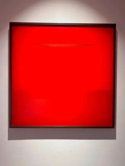 A powerful red canvas from the 'Transience' exhibition by Vipeksha at Bikaner House. I love visiting galleries and sharing the work of contemporary Indian artists.