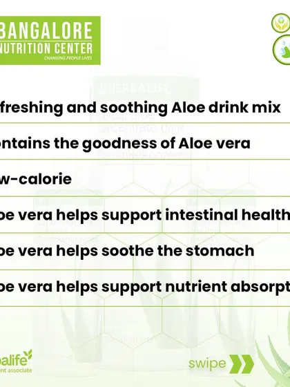 This list details the key benefits of the aloe drink mix we use in our programs. It helps soothe the stomach and supports the body's ability to absorb nutrients from food effectively.