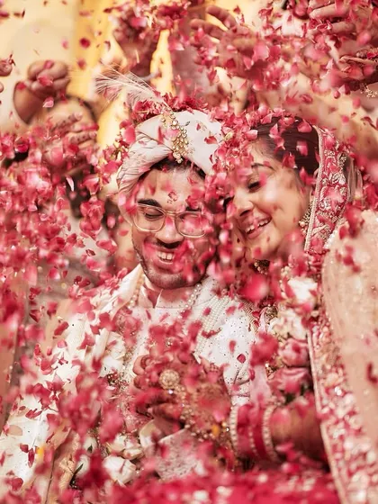 The peak of celebration. Being showered with petals by your loved ones is a core memory, and I design ceremonies to make these moments of joy as beautiful and photogenic as possible.