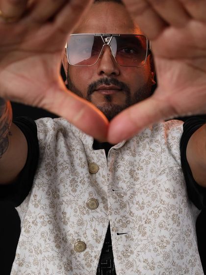 Framing the shot before my set at the Garba Fest in Indiranagar. I always get excited to play for such a vibrant and festive crowd.