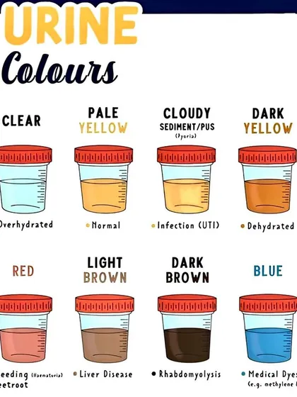 The color of your urine can be a simple indicator of your hydration status and health. This chart explains what different colors, from pale yellow to dark brown, might signify, including signs of dehydration, infection, or liver issues.