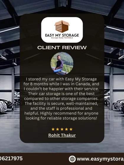 We were thrilled to receive this review from Rohit, who trusted us with his car for eight months while he was in Canada. It’s our commitment to provide secure, well-maintained, and reliable long-term car storage, giving you complete peace of mind when you're away.