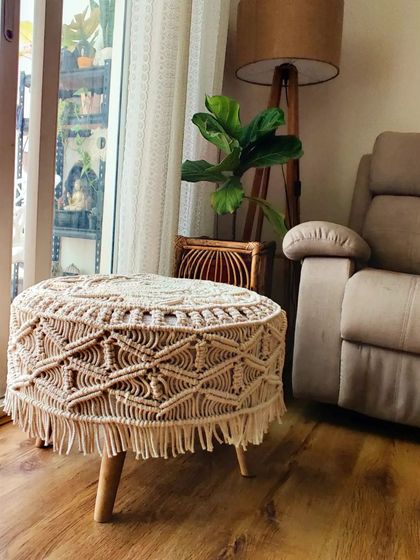 Shikha Agarwal - Custom Macrame & Crochet Home Decor Cozy Textiles: Rugs, Stools & Cushions photo 21