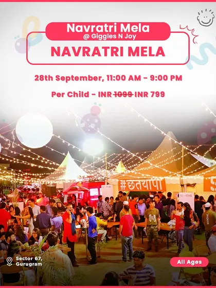 A Navratri Mela at Giggles N Joy, a large-scale festive gathering for the whole family in Gurugram.