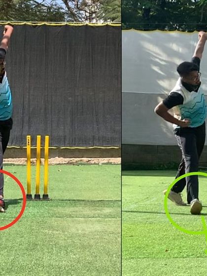 The finish tells the story. We corrected this left-arm wrist spinner's poor finish by ensuring better front foot control and a complete arm flow, leading to a more coordinated and powerful action.