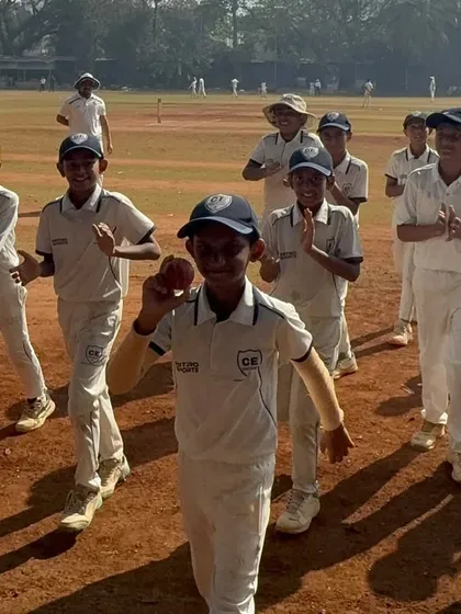 A moment of pride. My U-12 player leads the team off the field after taking a hat-trick and securing a 6-wicket haul in the Bhaskar Thakur Memorial quarterfinals.