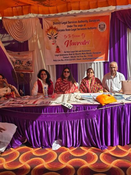 The team of advocates and para-legal volunteers at the Navratri legal aid camp. We work together to serve the community and uphold the principle of "Access to Justice for All."