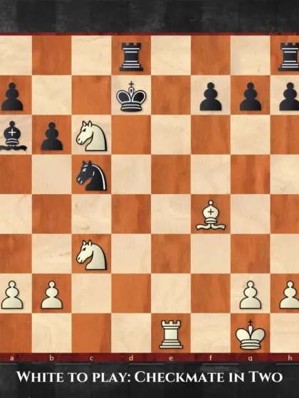 A great tactical exercise. White has a checkmate in two moves. Can you spot the key move that forces the win?