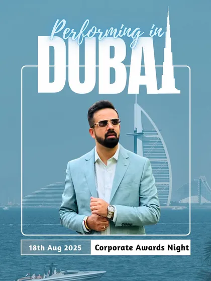 The official announcement poster for my corporate awards night in Dubai. I was honored to be chosen for this prestigious international event.