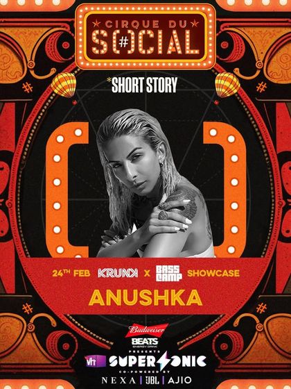 The flyer for a Krunk x Bass Camp showcase at VH1 Supersonic, one of India's biggest music festivals.