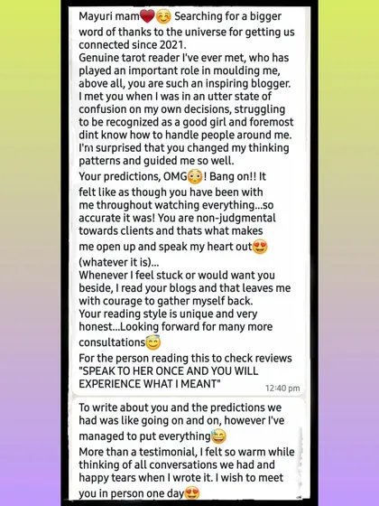 "Bang on!! OMG!" This client was surprised by the accuracy of my predictions and how I helped change their thinking patterns in a non-judgmental way.