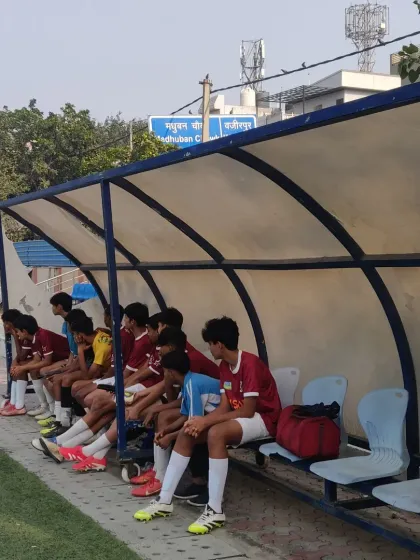 The substitutes' bench, with players ready and waiting for their chance to make an impact. Every player in the squad has a role to play.
