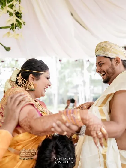 Pure, unscripted joy between the bride and groom during their wedding ceremony. These are the moments we cherish planning for.