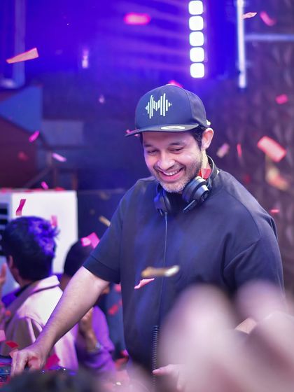 A candid of me smiling, surrounded by confetti.