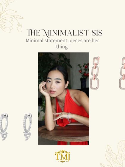 For the minimalist sister, I recommend statement pieces that are clean and modern, like these rose gold link earrings or simple diamond hoops.