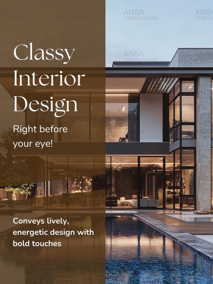 A classy and energetic design, this modern home features a stunning poolside view, showcasing how bold touches can create a lively atmosphere.