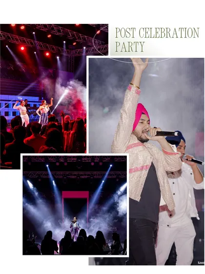 A collage from a post-celebration party. It shows the high-energy stage performances and live singers that keep the vibe alive long after the main event.