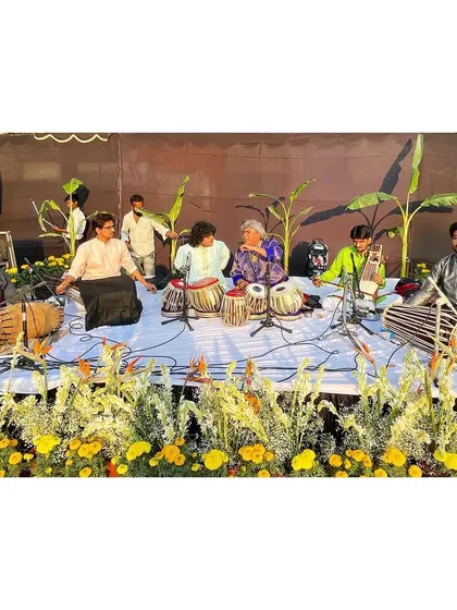 A great honor to be part of a rhythm ensemble led by Maestro Pt. Ram Kumar Mishra, playing the Pakhavaj.