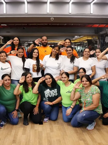 Our fitness family saluting the nation during our Independence Day celebration.