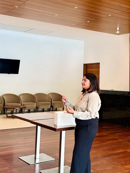 Here I am leading a wardrobe organizing workshop. I love teaching practical tips to help people simplify their closets. I offer these hands-on experiences for communities and workplaces.