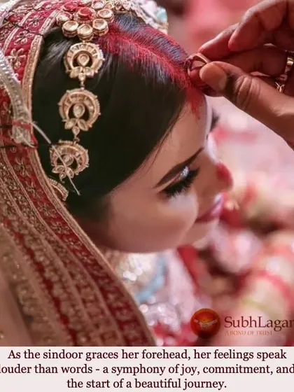 A close-up of the sindoor ceremony, a beautiful and emotional ritual signifying the bride's new marital status. We ensure our matchmaking respects these significant cultural practices.