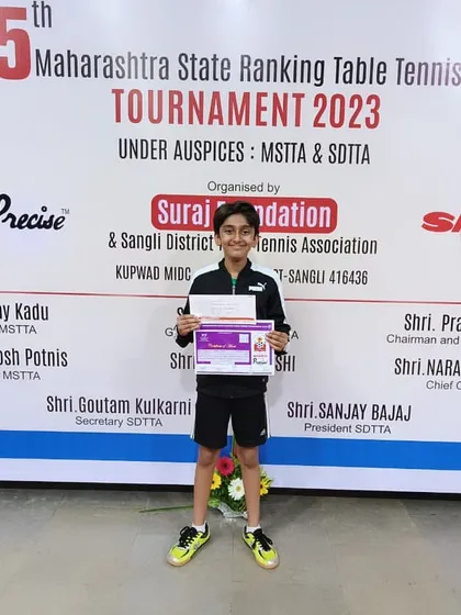 Ayaan Athar and Aakarshan Yadav after their champion and semifinalist finishes in the U-11 boys' category at the 5th Maharashtra state tournament in Sangli.