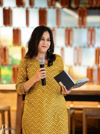 A performer at our event themed on "Vulnerabilities". This topic encouraged brave and honest sharing from our poets.