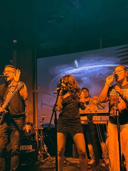 A great shot of the band performing at Hard Rock Cafe in Chennai. The energy is electric as we share the stage with some amazing guest artists.