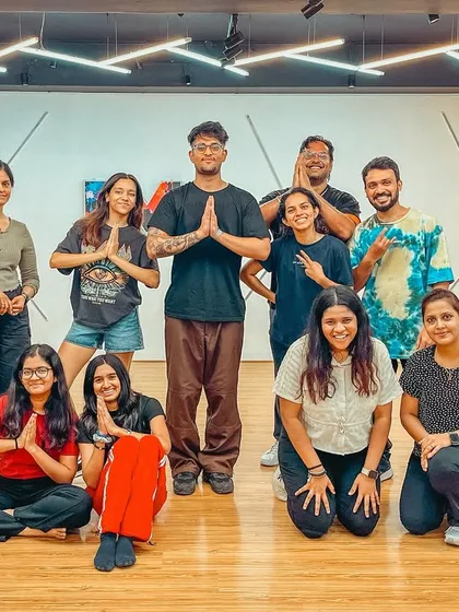 A group photo after a hip-hop session. Our studio is a place to learn, grow, and make friends.