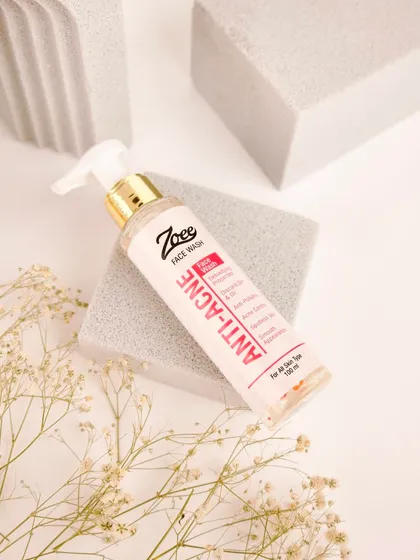 A closer look at my Anti-Acne Face Wash. This gentle yet effective formula is your first step towards a clear skin journey, designed to unclog pores and calm inflammation.