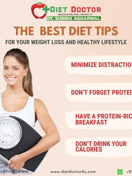 These are some of the best diet tips for weight loss. I always emphasize having a protein-rich breakfast and advise against drinking your calories from sugary beverages.
