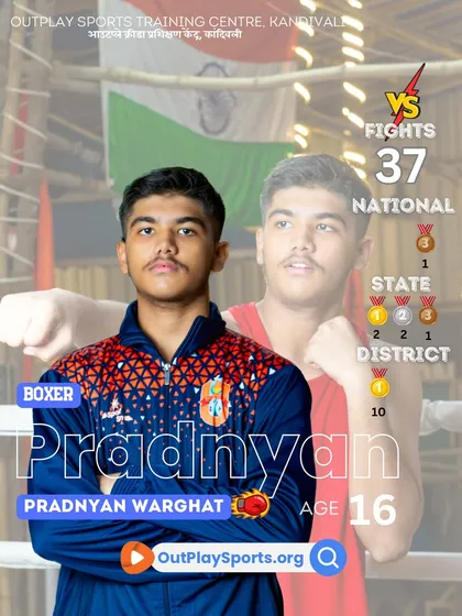 Pradnyan Warghat, a national bronze medalist at just 16. With 37 fights and 10 district golds, he is a prime example of our youth program's success.