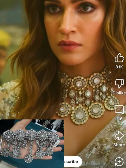 Get the celebrity look. This image shows a popular actress wearing a polki choker, and I have a very similar design available in my collection.