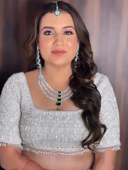 Annie's wedding day glam. The look is polished, radiant, and absolutely timeless.