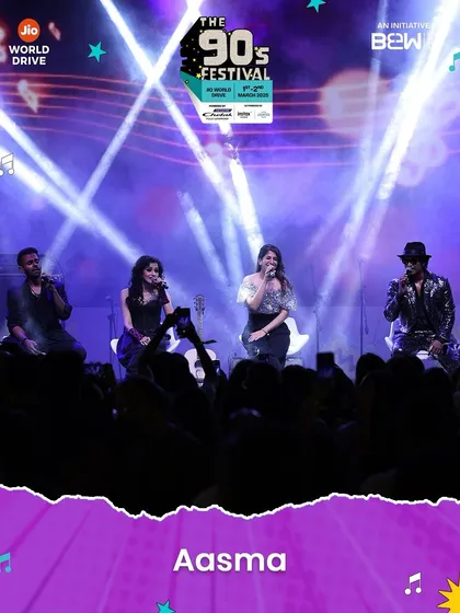 A more intimate shot of the Aasma performance. We love connecting with the audience on a personal level, sharing the stories and memories behind our songs.