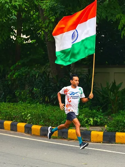 Another runner showing his patriotic spirit during our Independence Day group run. The energy on these days is electric.