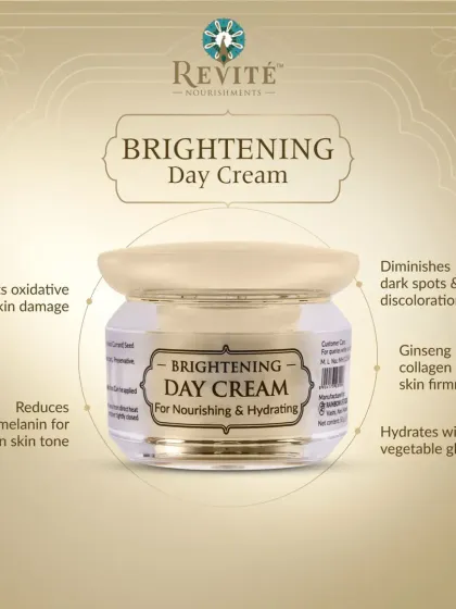 My Brightening Day Cream is formulated to fight oxidative damage, reduce melanin for an even skin tone, and boost collagen with Ginseng, ensuring your skin is nourished and hydrated all day.