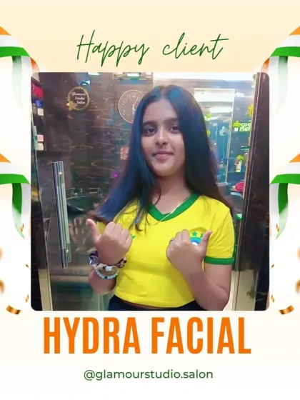 Thumbs up from a young, happy client after her Hydra Facial. We love making our clients feel great.