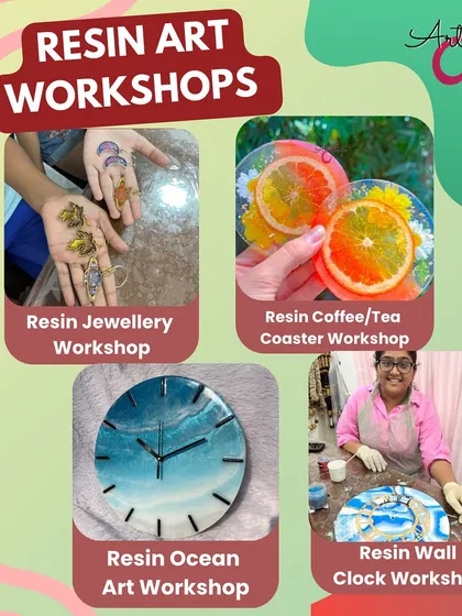 Resin art is one of my most popular workshops because the possibilities are endless. You can learn to make everything from custom jewellery and vibrant coasters to unique ocean-themed art and statement wall clocks. There's a project for every style.