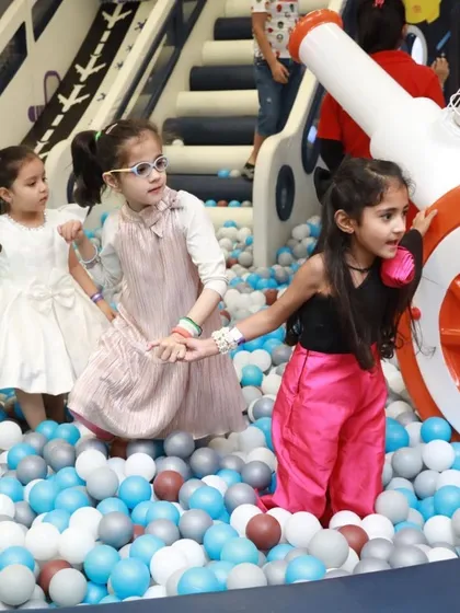 Navigating the sea of balls with friends is an adventure in itself. Our ball pit is deep enough for fun but safe for all age groups.