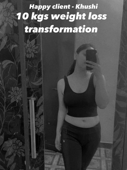 A 10 kg weight loss transformation for our happy client, Khushi. Her full transformation collage and meal pictures will be uploaded soon to showcase her amazing journey.