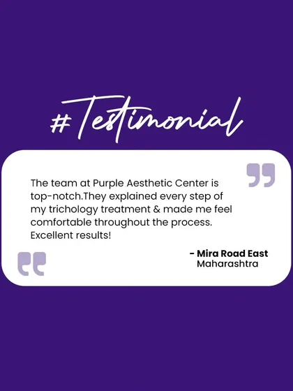 This client review praises our top-notch team for explaining every step of their trichology treatment and making them feel comfortable throughout the process, leading to excellent results.