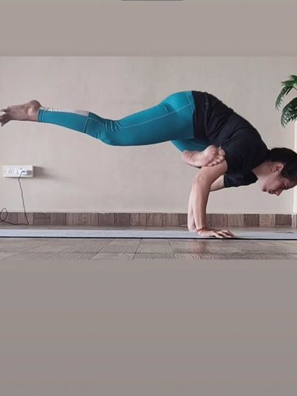 The Flying Pigeon Pose (Eka Pada Galavasana) is an advanced arm balance that combines the hip-opening of pigeon pose with the strength of a crow pose. It requires balance, strength, and flexibility.