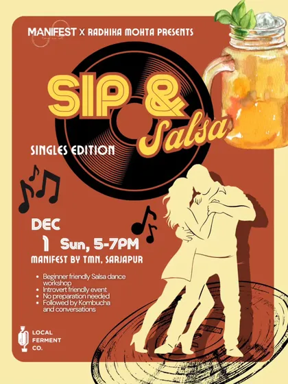 Ready to find your rhythm? Our 'Sip & Salsa' events are perfect for learning something new and meeting people in a dynamic, fun-filled environment. No dance experience needed, just an open mind.