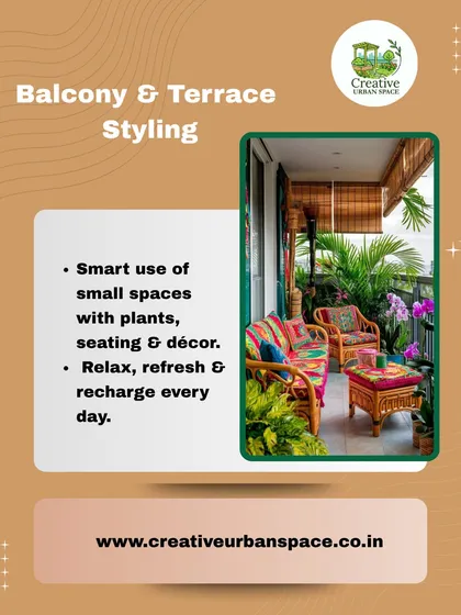 This image highlights my focus on smart styling for small spaces. By combining comfortable rattan seating with a variety of potted plants and bamboo shades, I created a cozy, private nook perfect for relaxing and recharging every day.