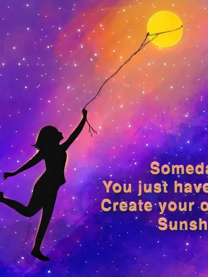 A reminder for the hard days. I created this digital illustration to capture the feeling that sometimes, you have to create your own sunshine. This is the core belief behind my art and wellness workshops.