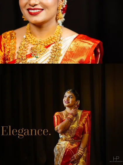 An elegant bridal portrait that focuses on the bride's grace and beauty. I use simple, clean lighting to highlight the intricate details of the wedding attire and jewelry.